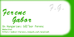 ferenc gabor business card